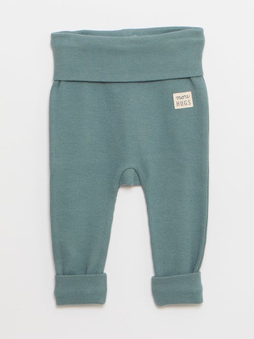 Lot de 2 leggings côtelés avec revers - 2 pièces - Kiabi