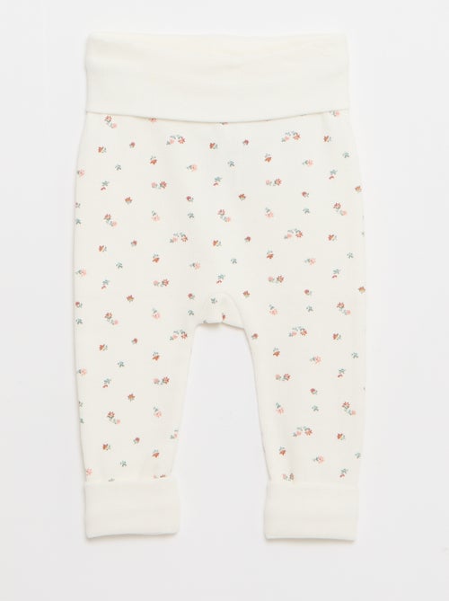 Lot de 2 leggings côtelés avec revers - 2 pièces - Kiabi