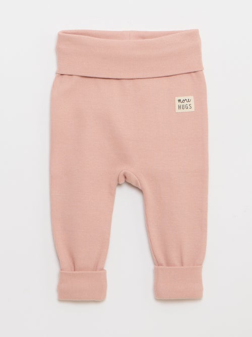 Lot de 2 leggings côtelés avec revers - 2 pièces - Kiabi