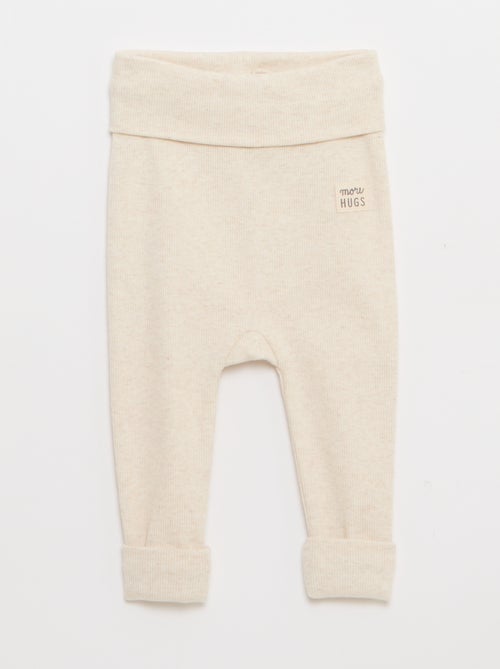 Lot de 2 leggings côtelés avec revers - 2 pièces - Kiabi