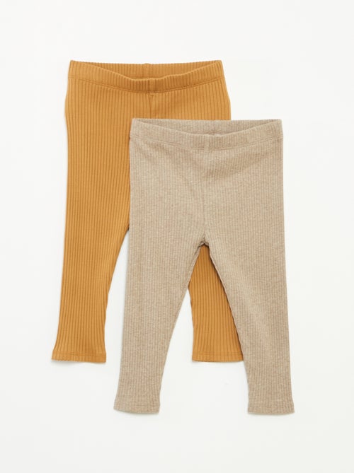 Lot de 2 leggings côtelés - Kiabi