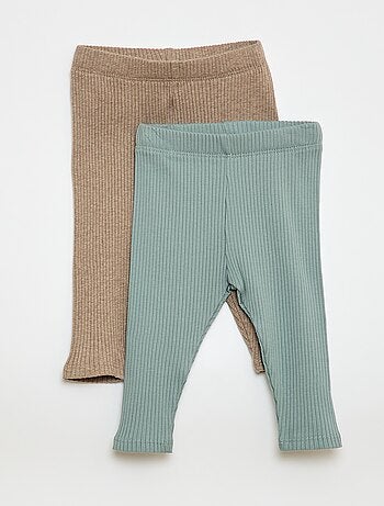 Lot de 2 leggings côtelés