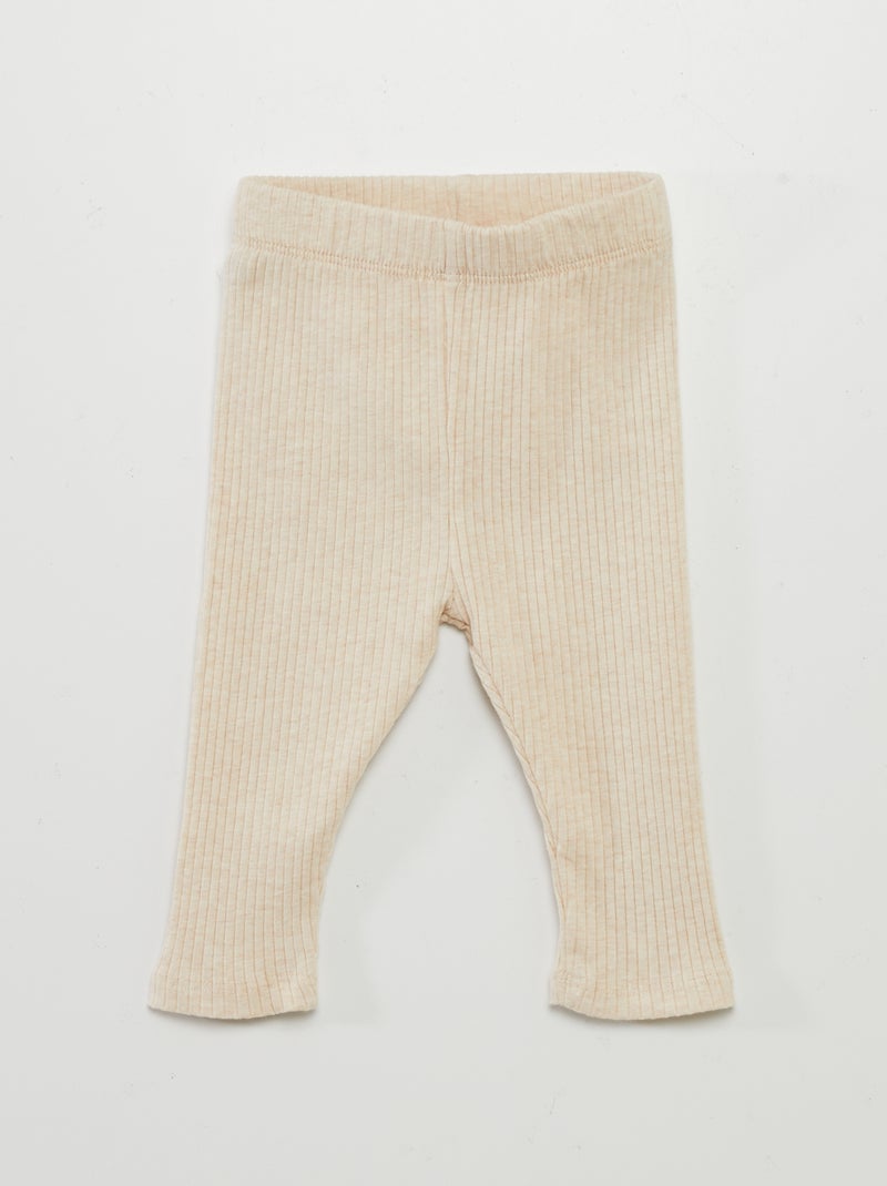 Lot de 2 leggings côtelés Gris - Kiabi