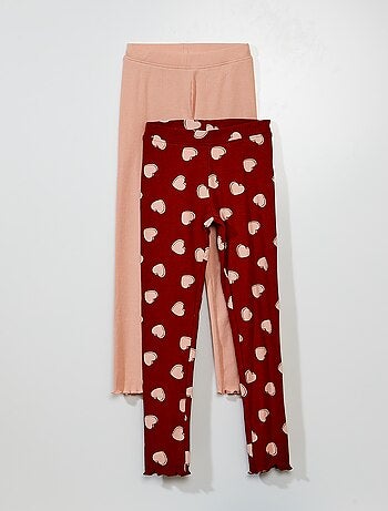 Lot de 2 leggings côtelés - Kiabi