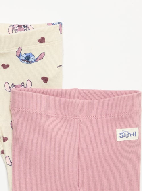 Lot de 2 leggings 'Disney' en maille côtelée - Kiabi