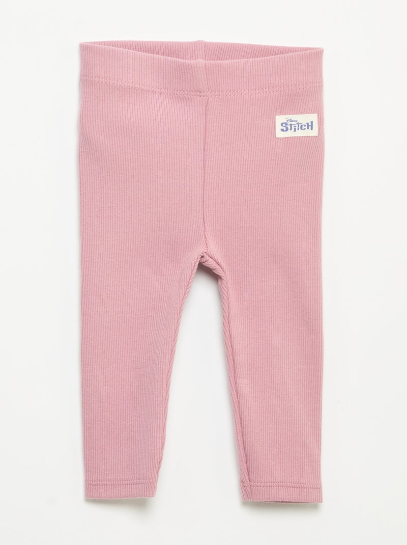 Lot de 2 leggings 'Disney' en maille côtelée Beige - Kiabi
