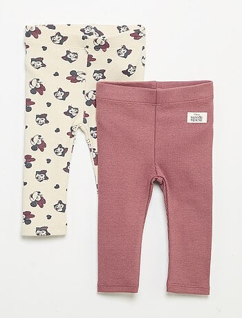 Lot de 2 leggings 'Disney' en maille côtelée