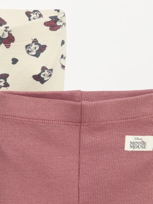 Lot de 2 leggings 'Disney' en maille côtelée - Kiabi Lot de 2 leggings 'Disney' en maille côtelée - Kiabi
