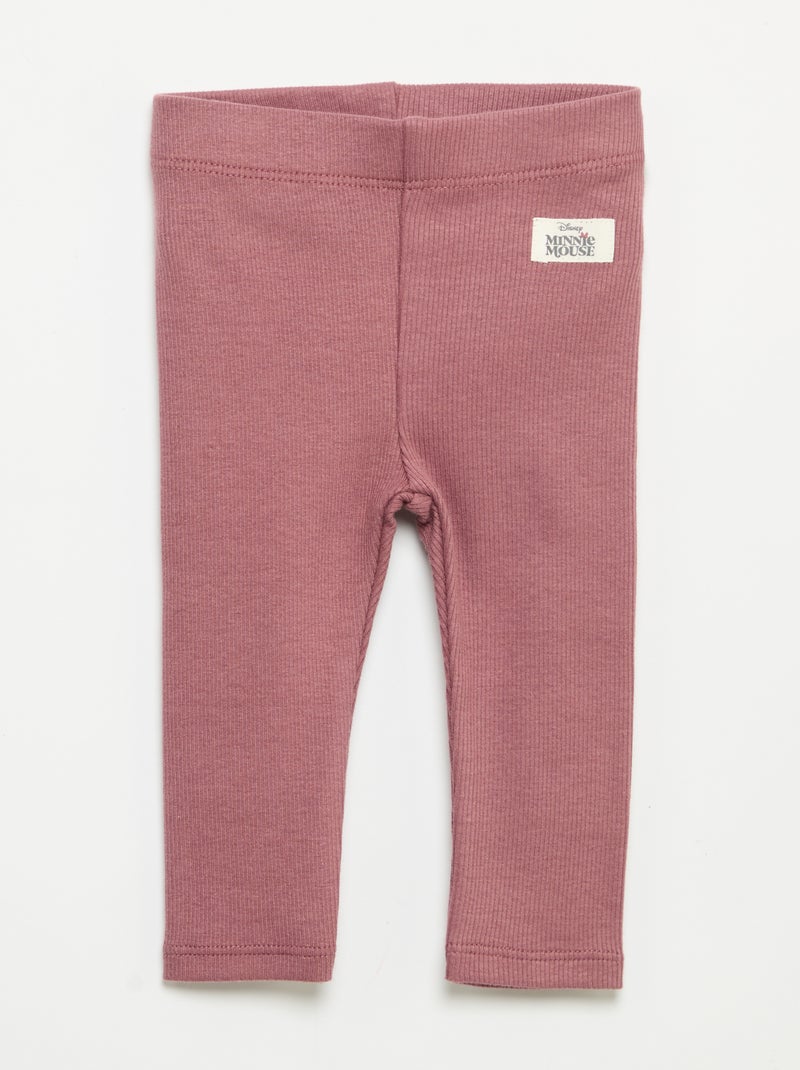 Lot de 2 leggings 'Disney' en maille côtelée Beige - Kiabi