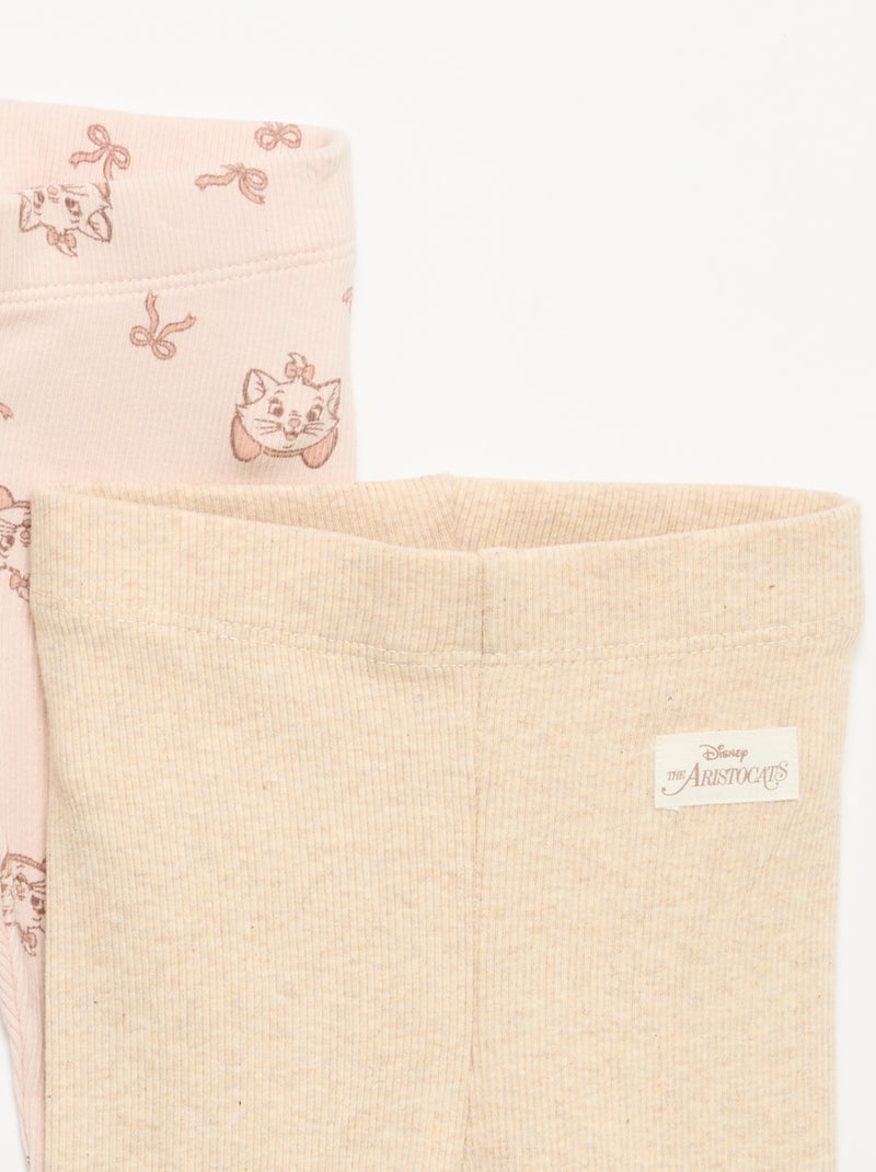 Lot de 2 leggings 'Disney' en maille côtelée Rose - Kiabi