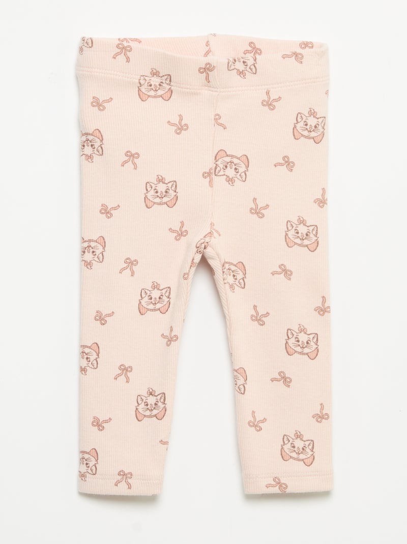 Lot de 2 leggings 'Disney' en maille côtelée Rose - Kiabi