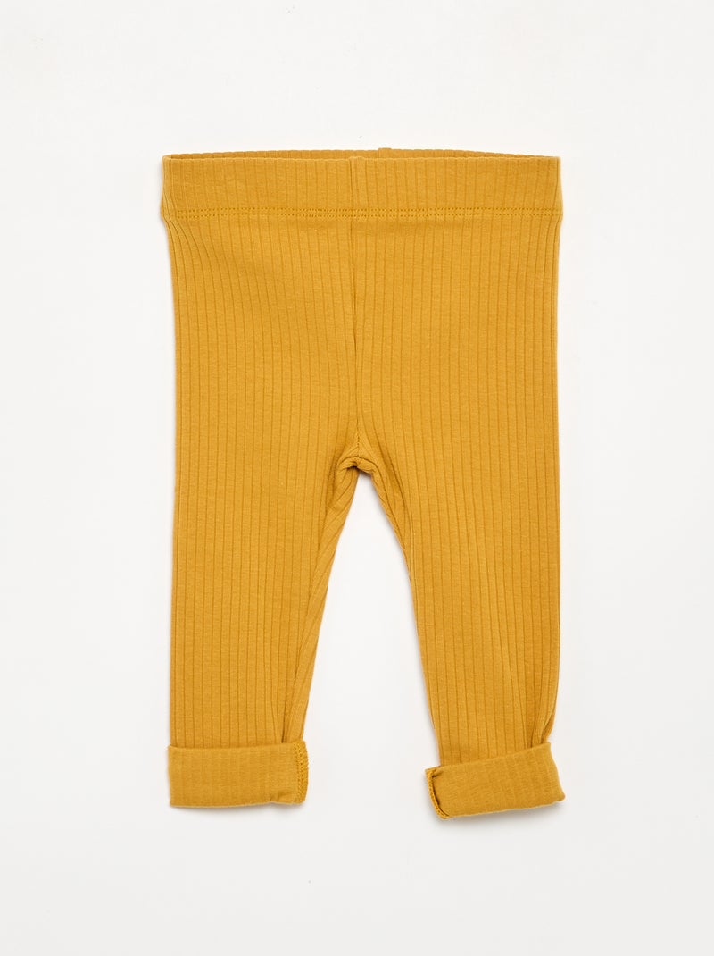 Lot de 2 leggings en rib Beige - Kiabi