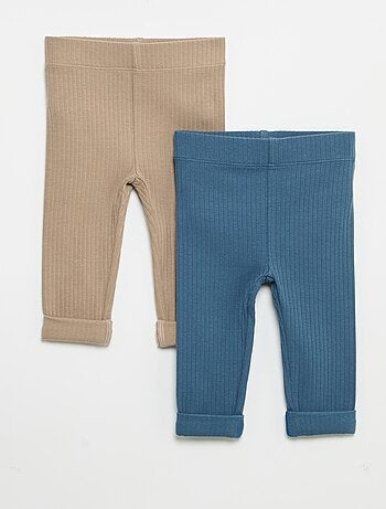 Lot de 2 leggings en rib