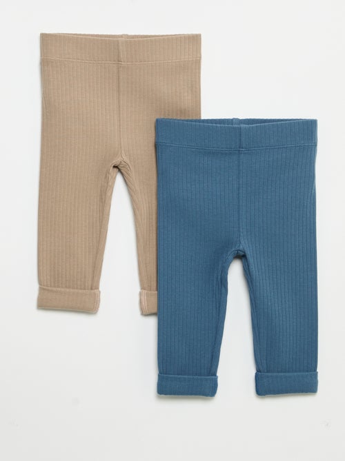 Lot de 2 leggings en rib - Kiabi