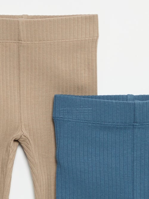 Lot de 2 leggings en rib - Kiabi