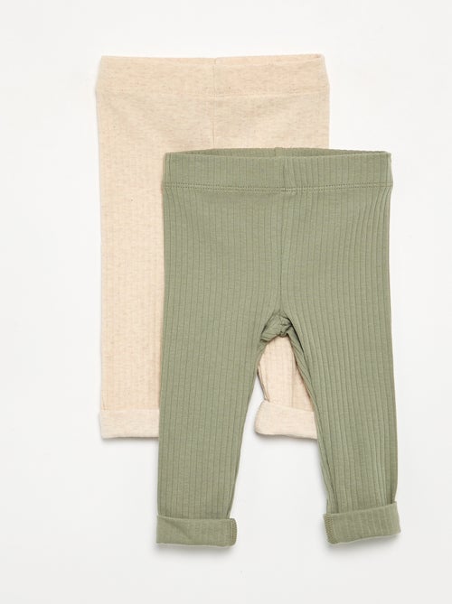 Lot de 2 leggings en rib - Kiabi