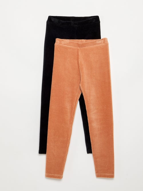 Lot de 2 leggings en velours côtelé - Kiabi
