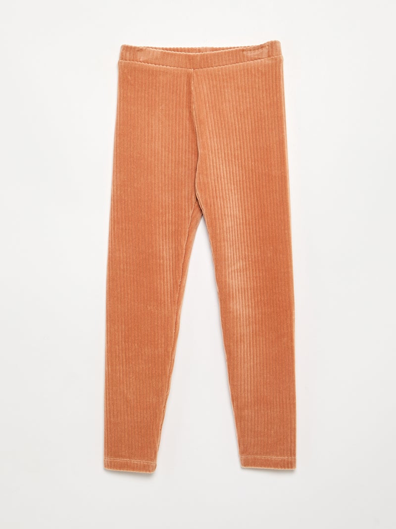 Lot de 2 leggings en velours côtelé Marron - Kiabi