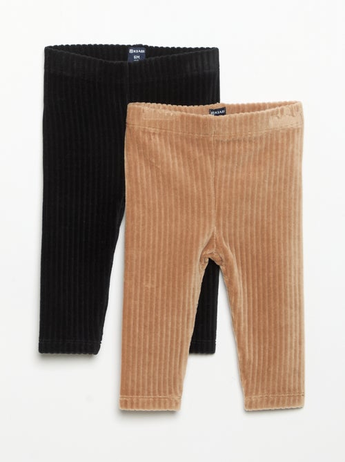 Lot de 2 leggings en velours côtelé - Kiabi