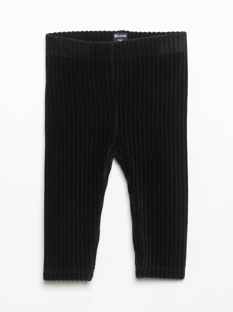 Lot de 2 leggings en velours côtelé Noir - Kiabi
