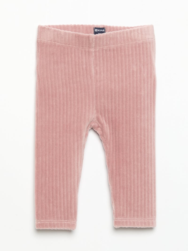 Lot de 2 leggings en velours côtelé Rose - Kiabi