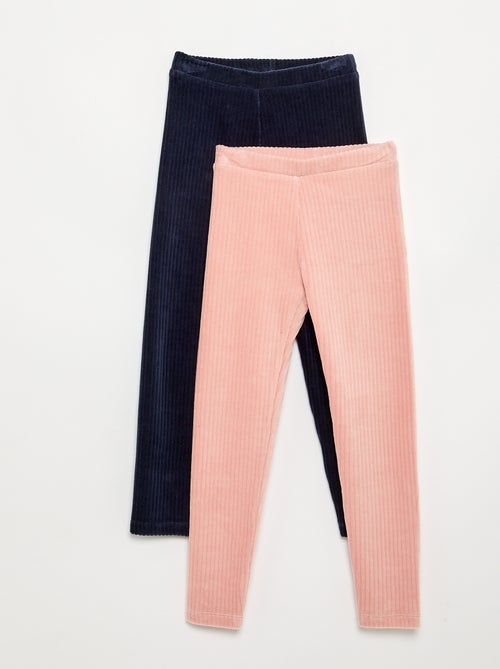 Lot de 2 leggings en velours côtelé - Kiabi