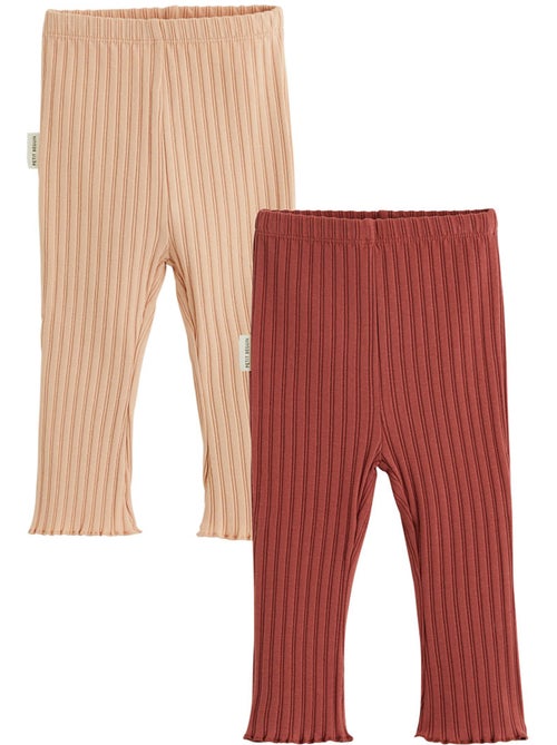 Lot de 2 leggings enfant côtelés Léa - Kiabi