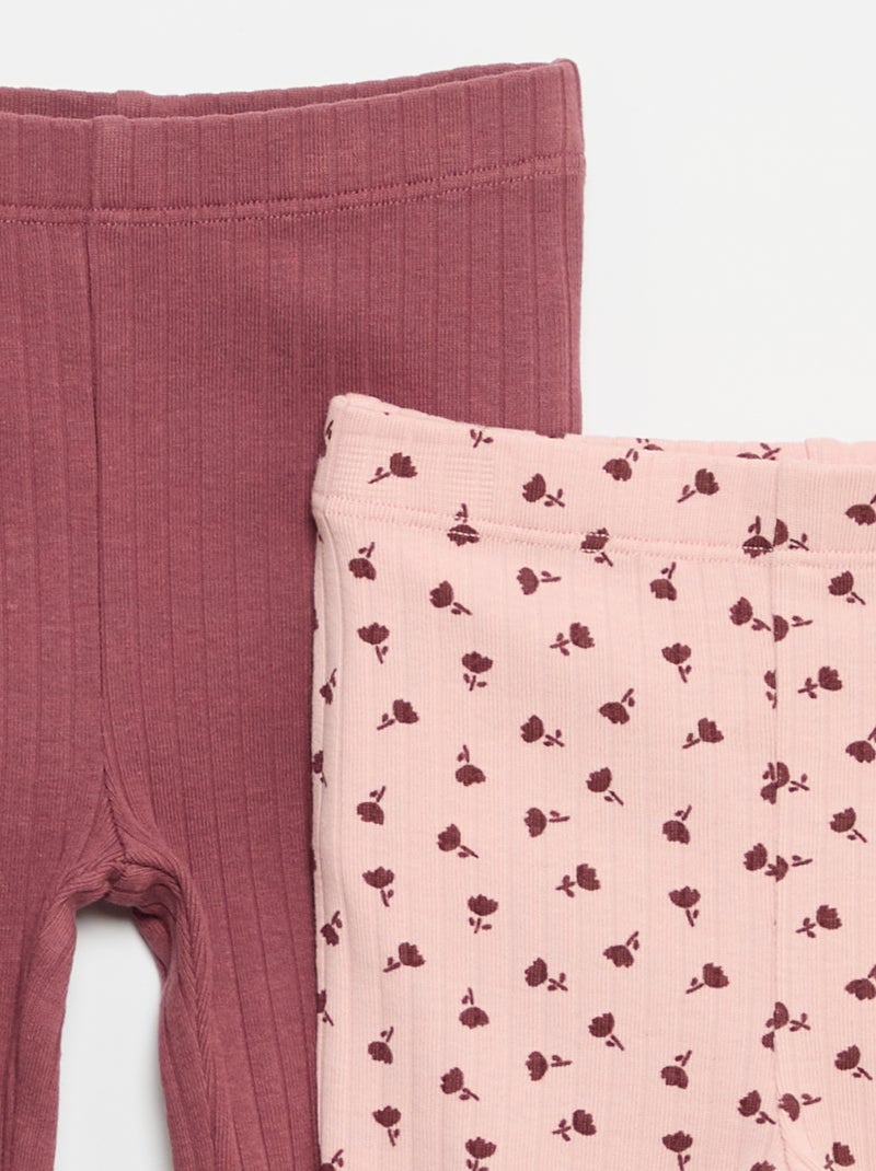 Lot de 2 leggings flare Rose - Kiabi