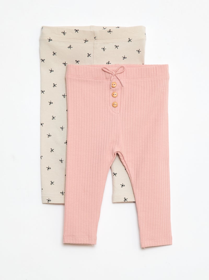 Lot de 2 leggings long Rose - Kiabi