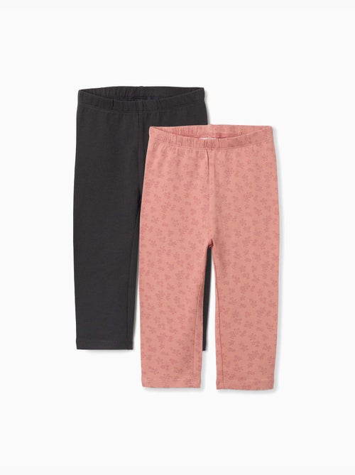 Lot de 2 leggings unis et imprimés - Kiabi