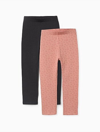 Lot de 2 leggings unis et imprimés