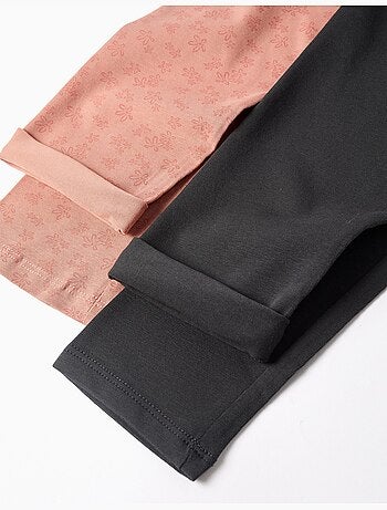 Lot de 2 leggings unis et imprimés