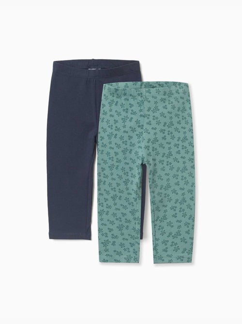 Lot de 2 leggings unis et imprimés - Kiabi