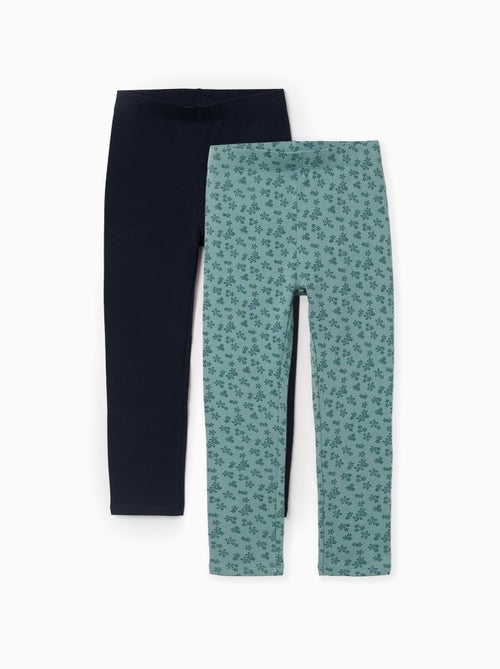 Lot de 2 leggings unis et imprimés - Kiabi