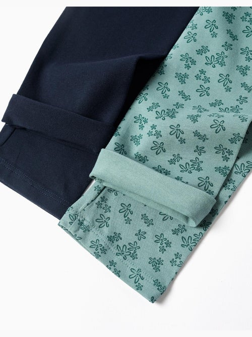 Lot de 2 leggings unis et imprimés - Kiabi