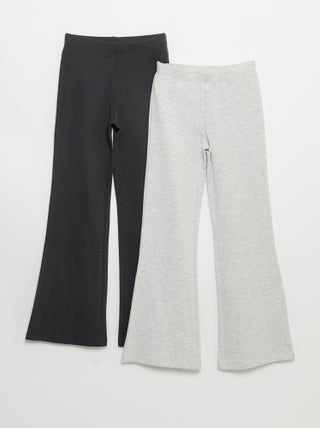 Lot de 2 leggings unis forme flare