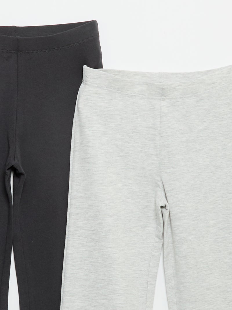 Lot de 2 leggings unis forme flare Gris - Kiabi