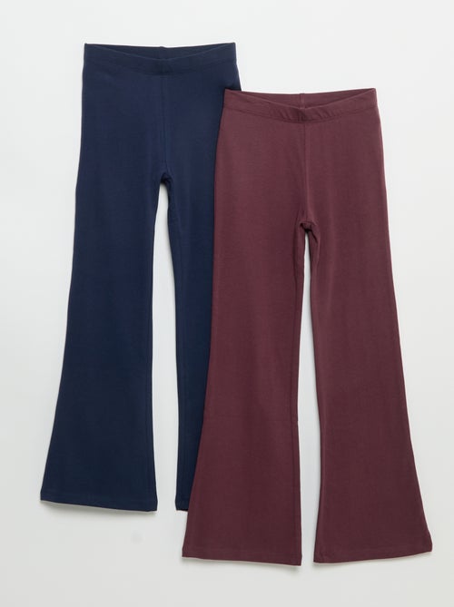 Lot de 2 leggings unis forme flare - Kiabi
