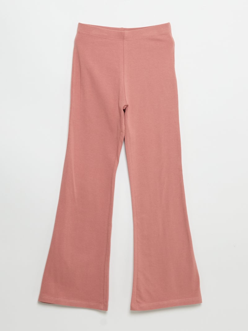 Lot de 2 leggings unis forme flare Rose - Kiabi
