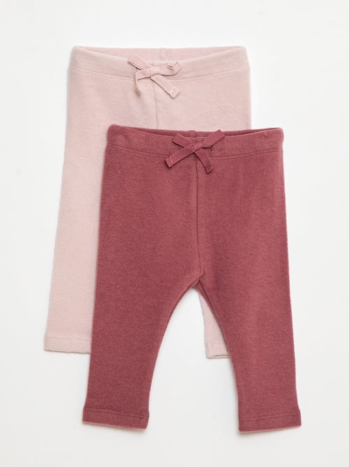 Lot de 2 leggins en doudou - Kiabi