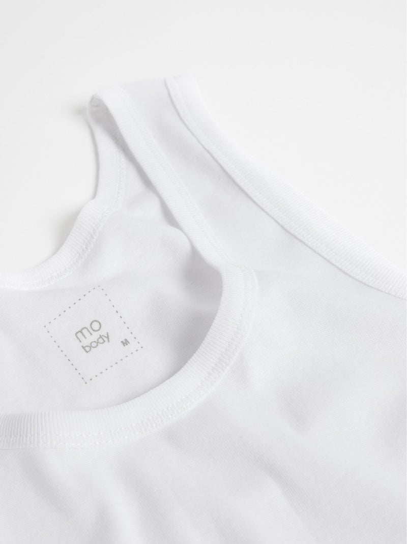 Lot de 2 maillots de corps sans manches, MO Fashion Blanc - Kiabi