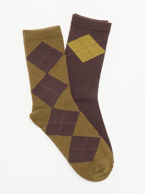Lot de 2 mi-chaussettes imprimées - Kiabi