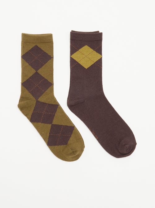 Lot de 2 mi-chaussettes imprimées - Kiabi