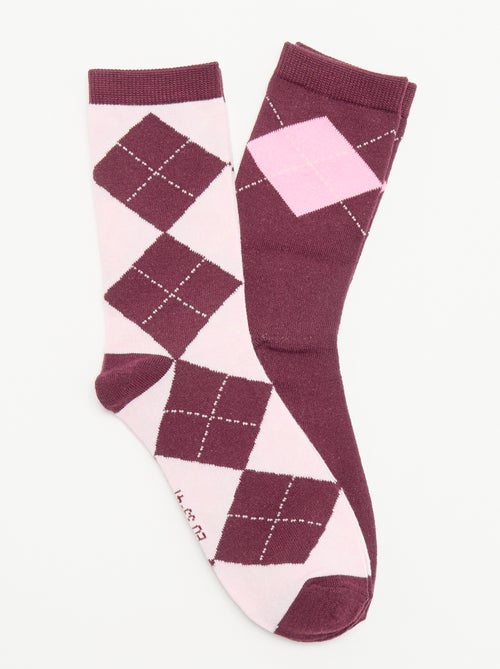 Lot de 2 mi-chaussettes imprimées - Kiabi