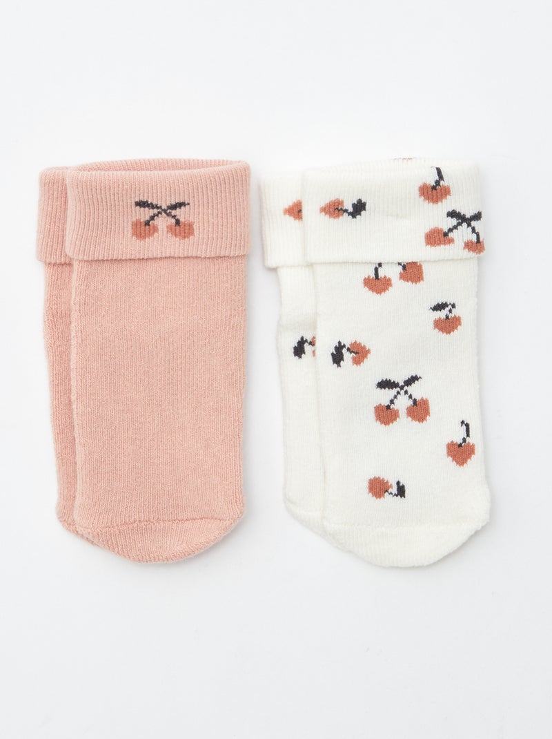 Lot de 2 paires chaussettes Blanc - Kiabi