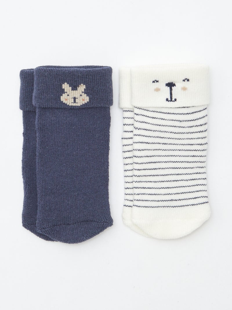Lot de 2 paires chaussettes Bleu - Kiabi