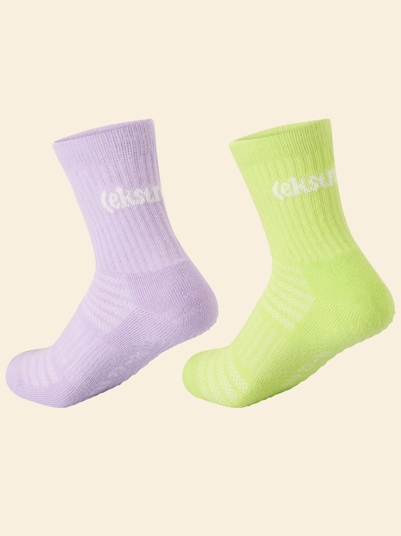 Lot de 2 paires de chaussettes anti-dérapantes - (ekstract) Violet - Kiabi