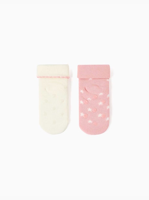 Lot de 2 paires de chaussettes antidérapantes avec licorne/étoiles - Kiabi