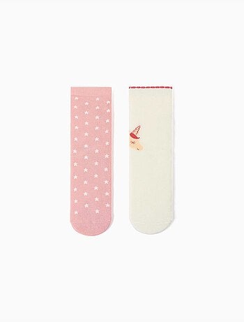 Lot de 2 paires de chaussettes antidérapantes avec licorne/étoiles