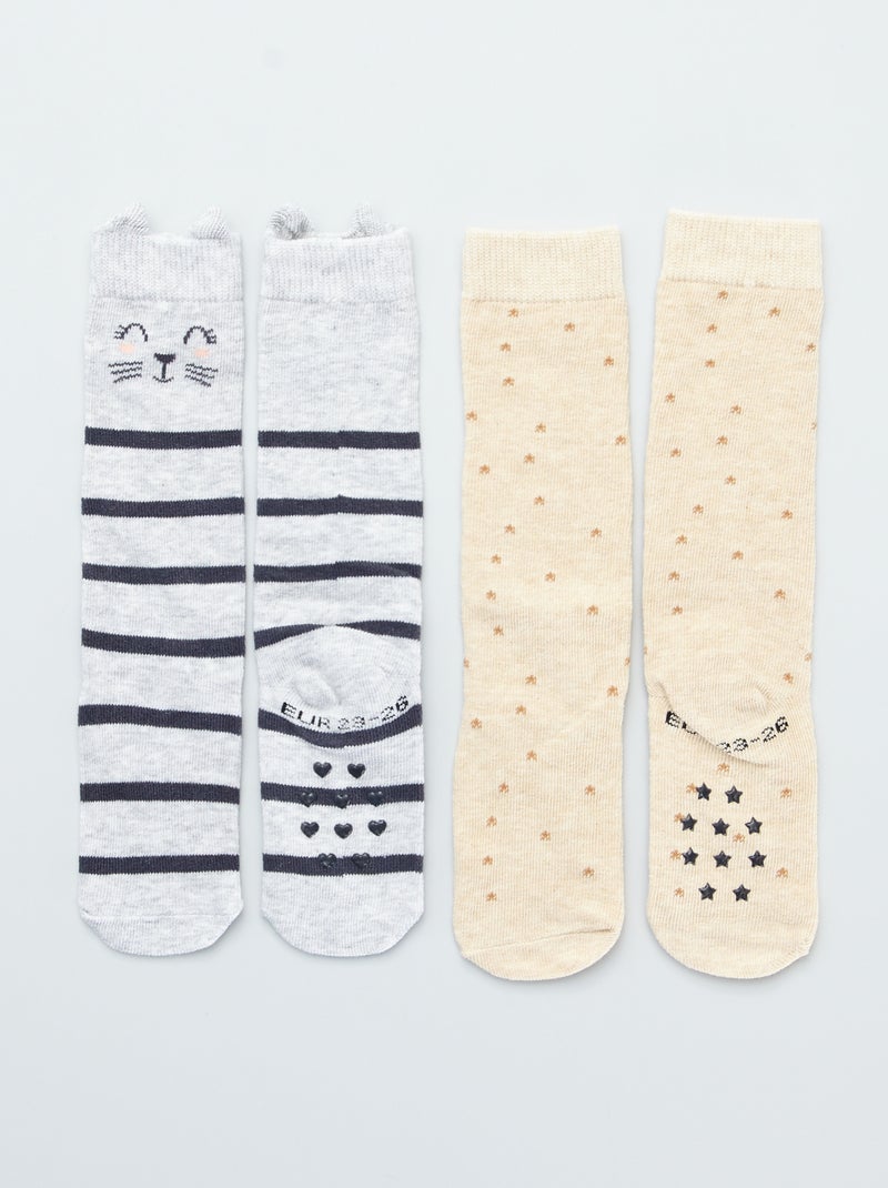 Melankoli Lot De 4 Chaussettes Antidérapantes Filles 6-8 Ans – Grip Yoga, Pilates, Danse, Ballet – 2 Noir + 2 Rose